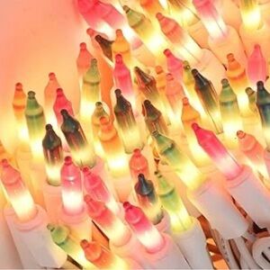 50 Count Easter Mini Light Set Multi Color Pastel Indoor Outdoor Steady/Flashing